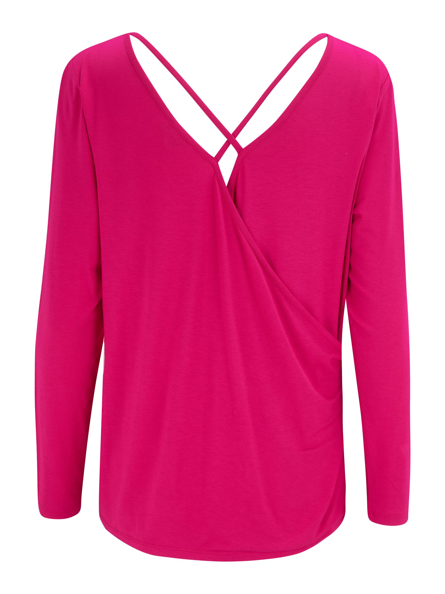 Roze - Pour Moi - Jersey yogatop met gekruiste rugbandjes