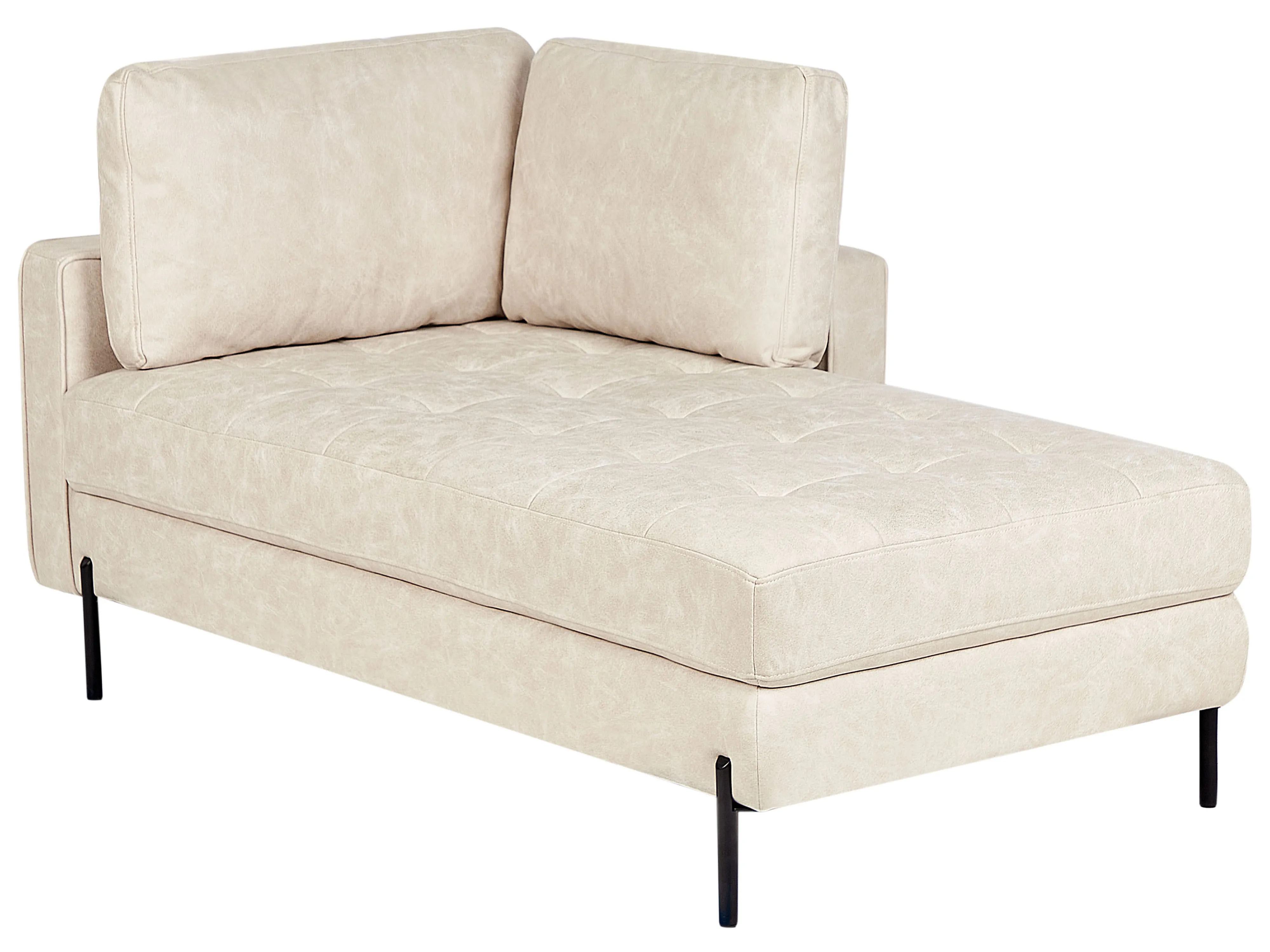 Linkszijdige chaise longue REBAIS Kunstleer Lichtbeige