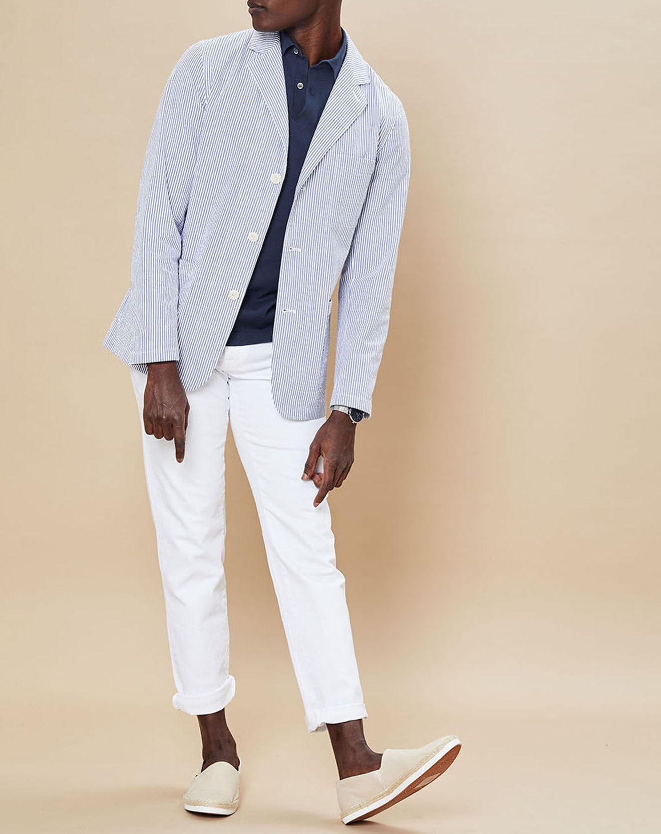 Hartford Veste Jobby à rayures marine/blanc