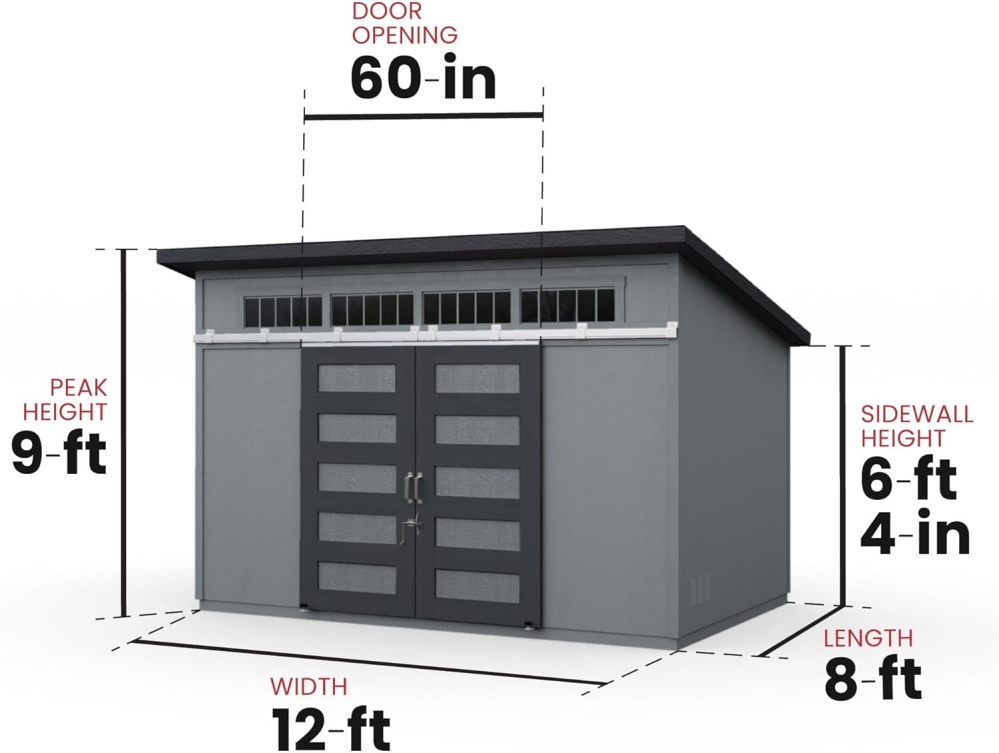 Casinha de armazenamento de madeira Handy Home Products Palisade 12x8 (com piso)