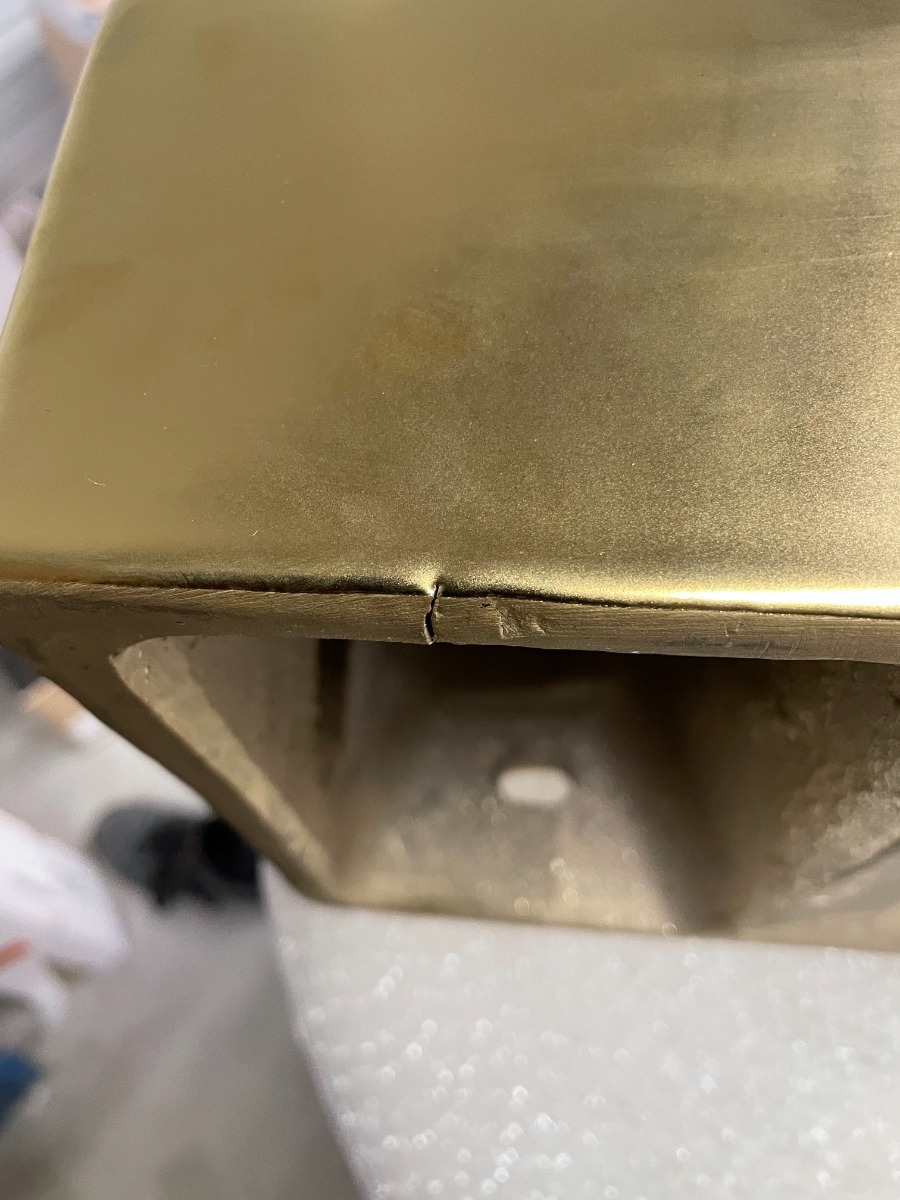SCHADEMODEL: Saniclear Oro fontein mat goud 40x22cm links
