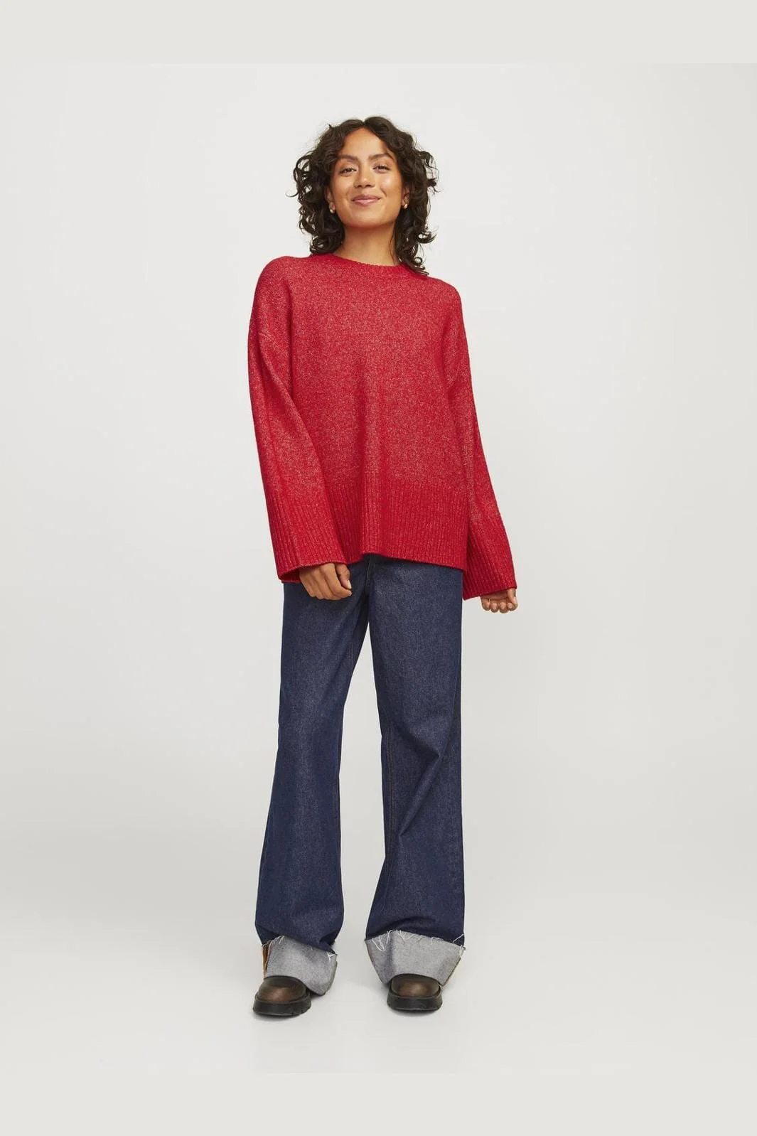 Jjxx Jxollie Diverse Crew Neck Knit Sn 4637707 racing red vanilla ice
