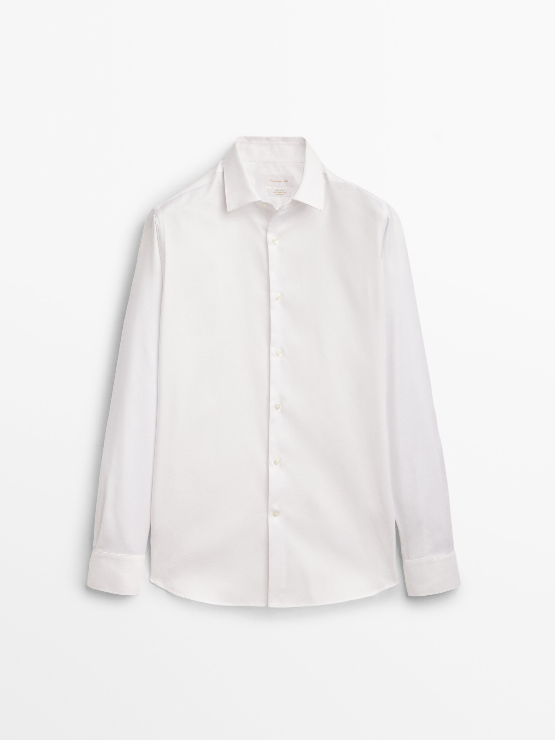 Camisa estruturada slim fit de fácil passar - BRANCA