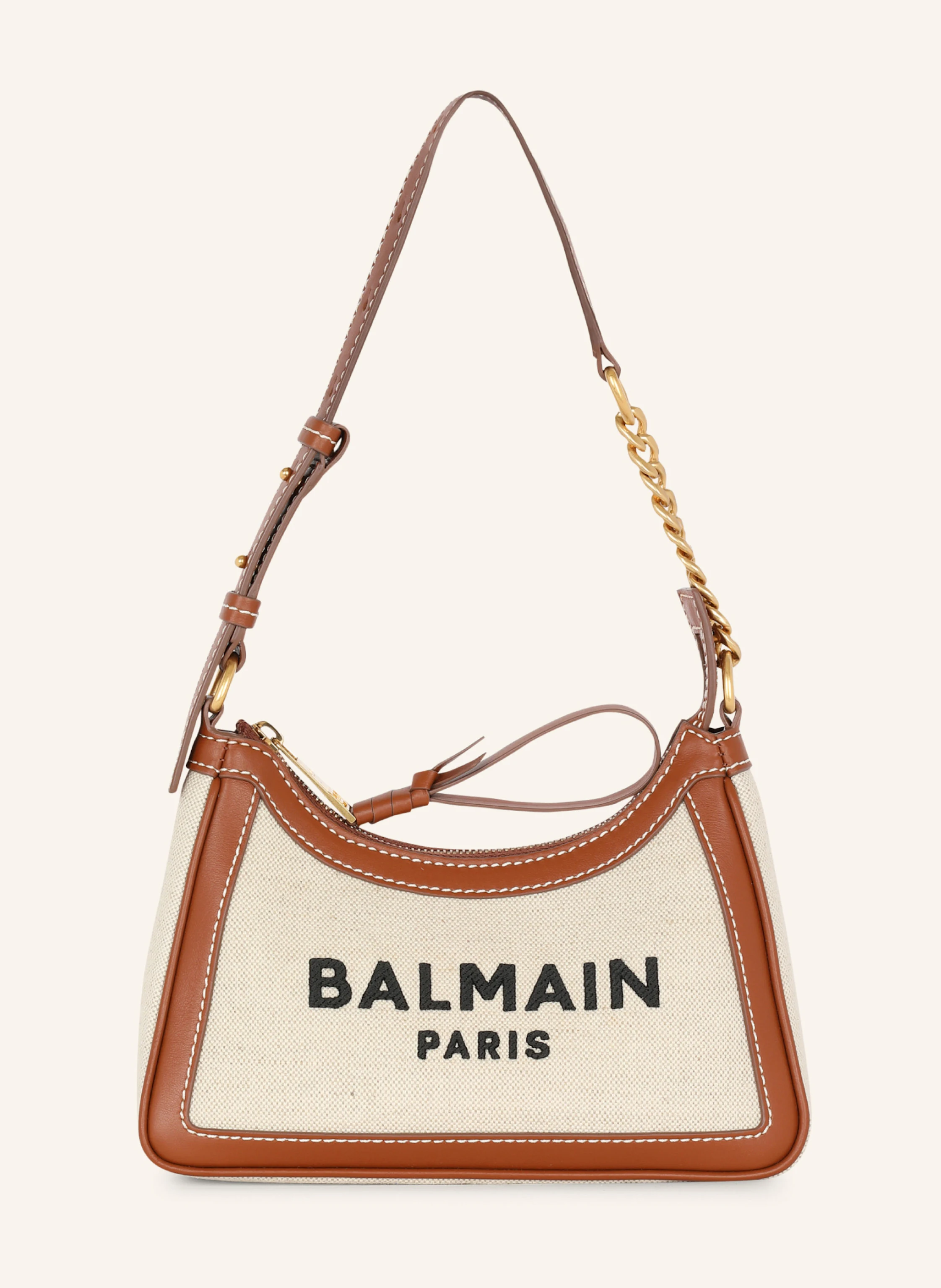 BALMAIN Tasche B-Army aus Canvas mit Ledereinsätzen