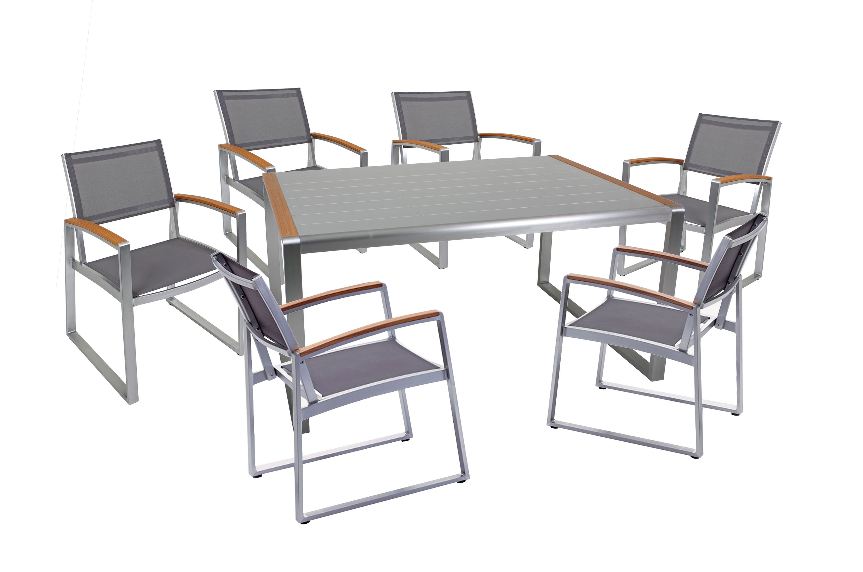 7tlg. Alu Tischgruppe Garten Sitzgruppe Lounge Set Gartenmöbel Sitzgarnitur