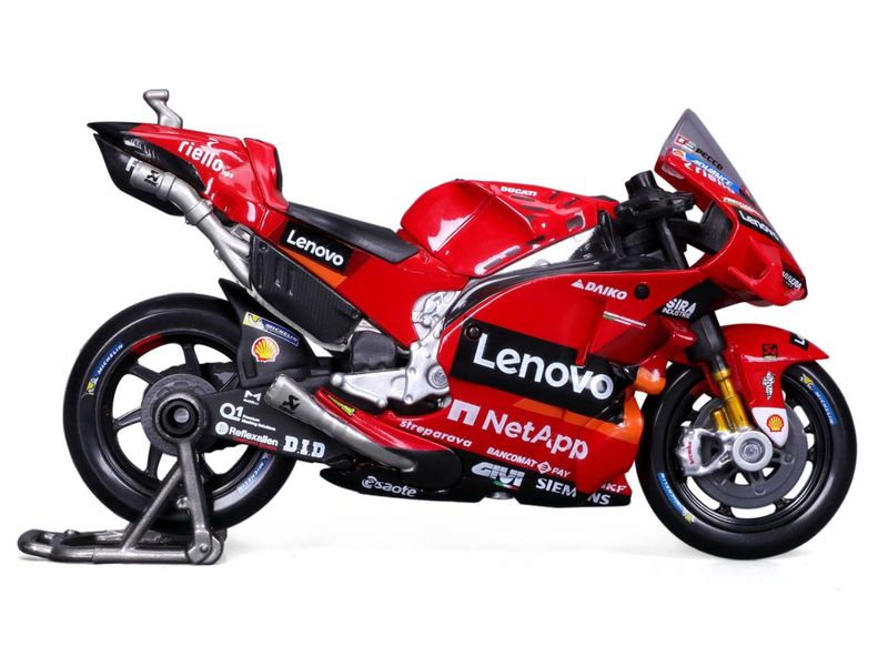 Maisto Motorrad MotoGP Ducati Lenovo #63 Bagnaia 2022 1:18 Sammlermodell im Massstab 1:18