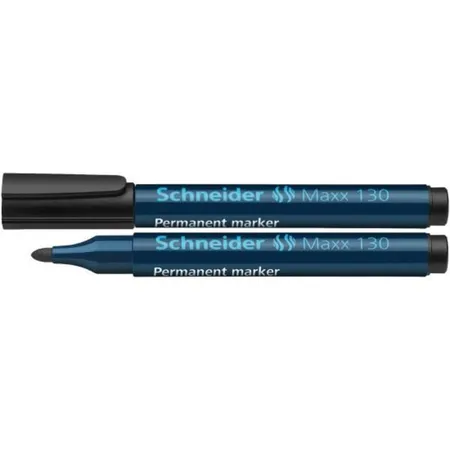 Schneider 113001 Permanentmarker Maxx 130 mit Rundspitze, schwarz, 1-3mm