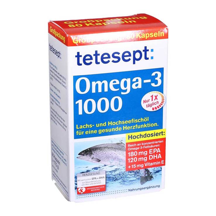 Tetesept Omega-3 1000 Kapseln, 80 St