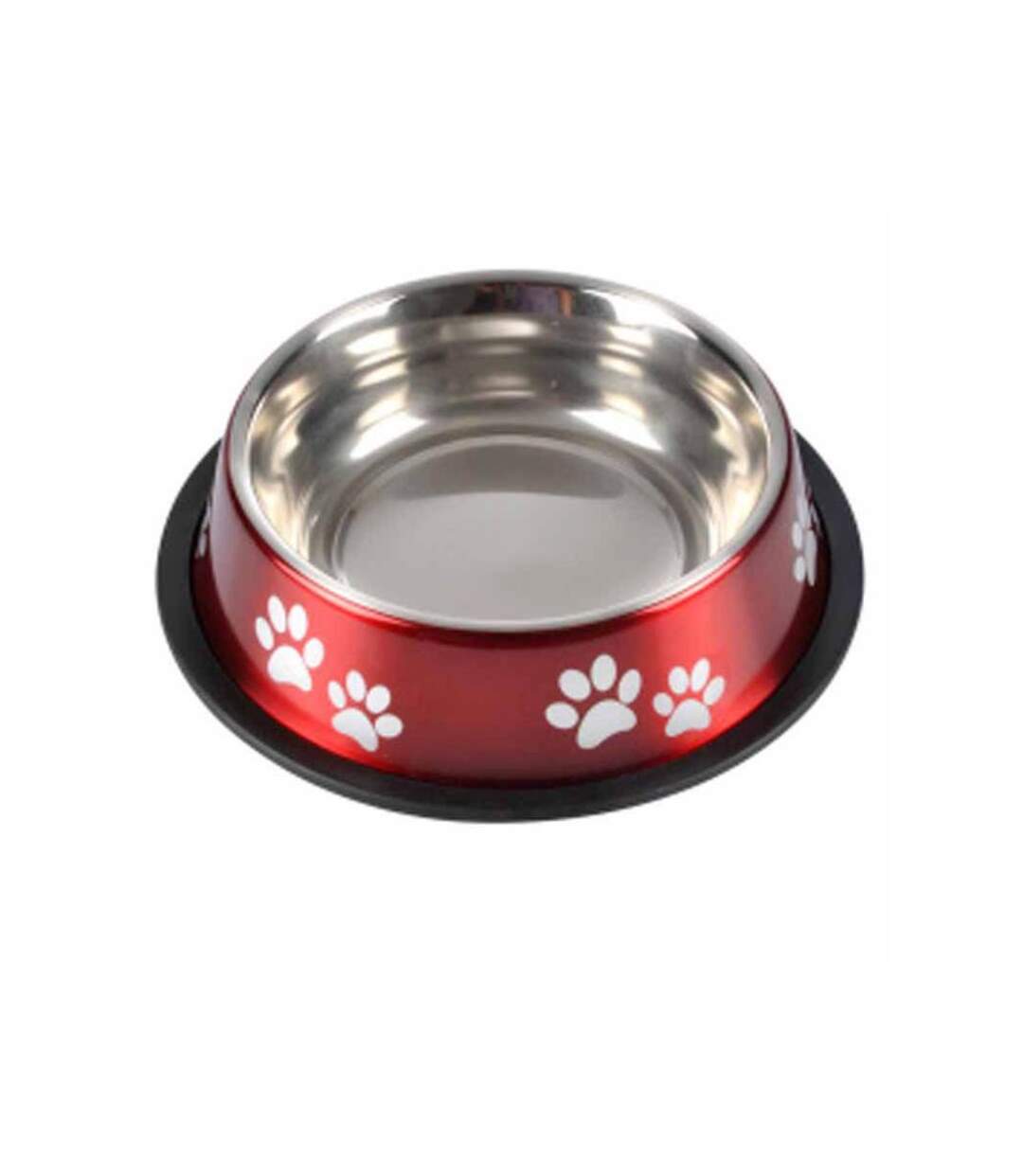 Paris Prix - Gamelle Antidérapante Chien & Chat pattes 21cm Rouge