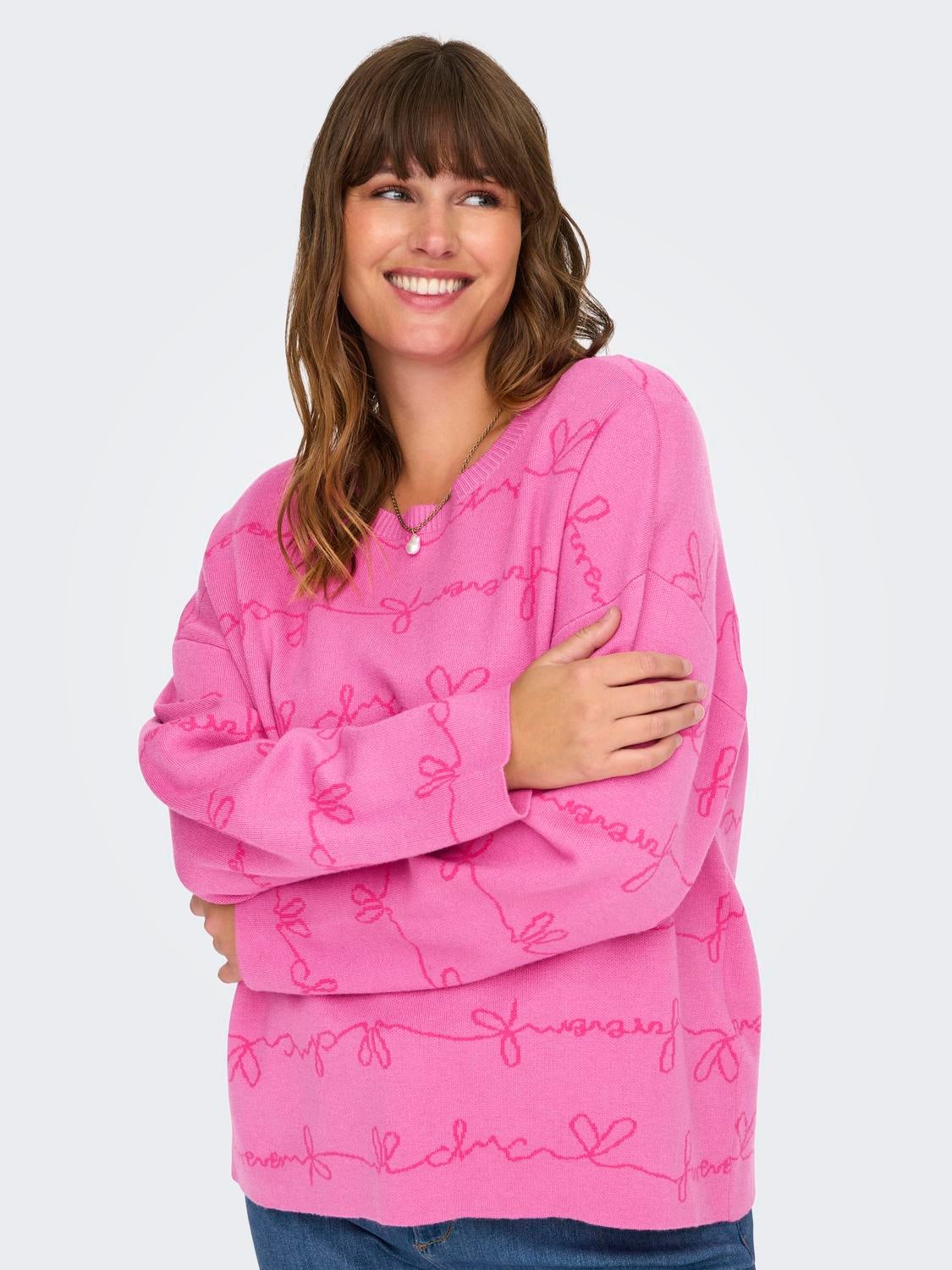 CAREVERLY Strickpullover Super Pink