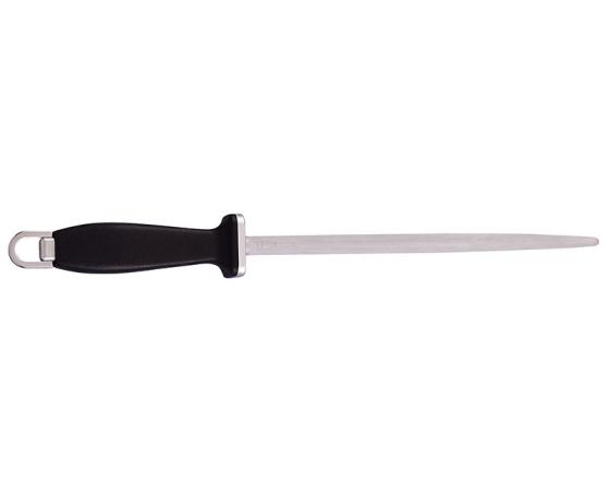 Fusil Rond 25 cm - Manche Plastic Noir Couteaux de cuisine professionnel