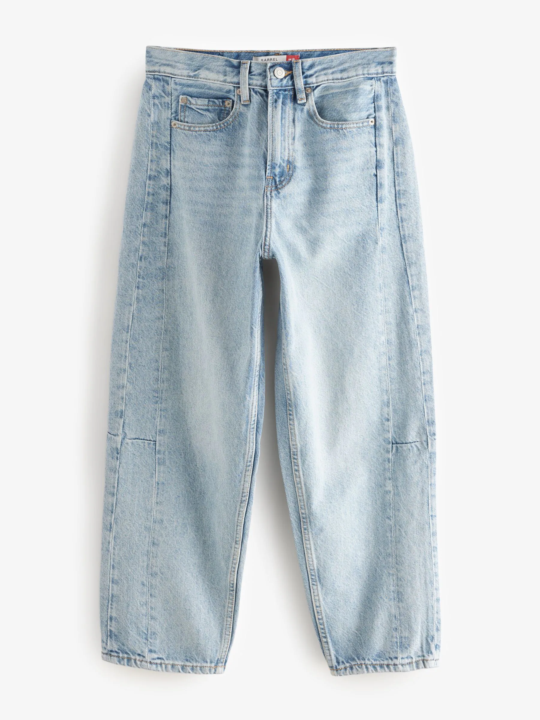Gebleekt - 100% katoenen boogvormige barrel jeans