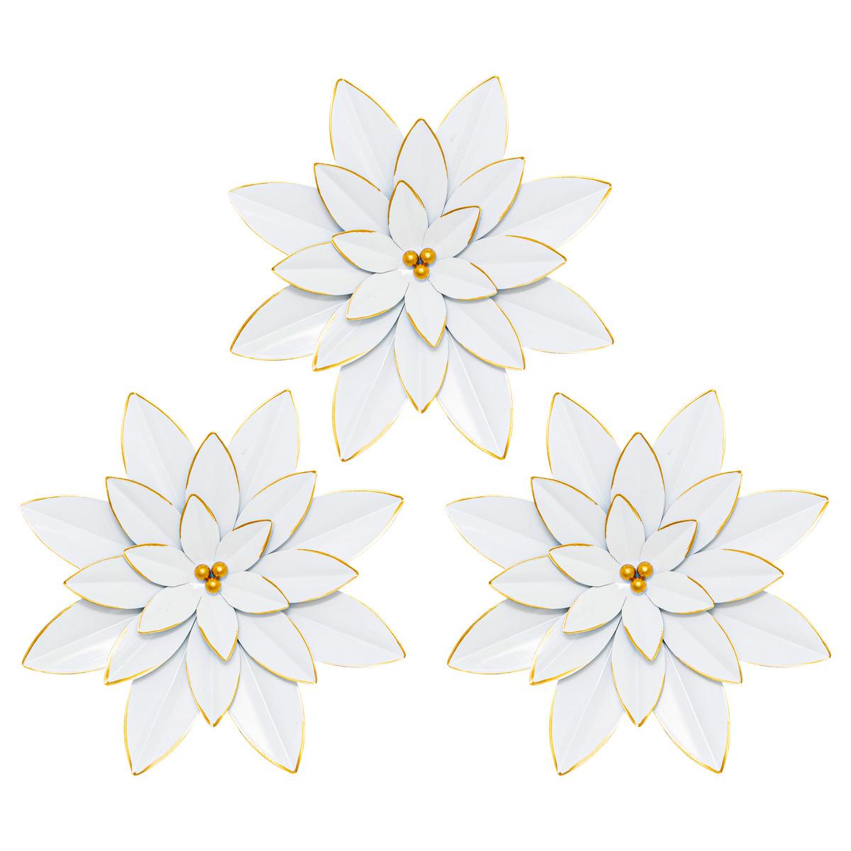 DECO MURALE FLEUR ALYA D.24.5CM X3 PIECES