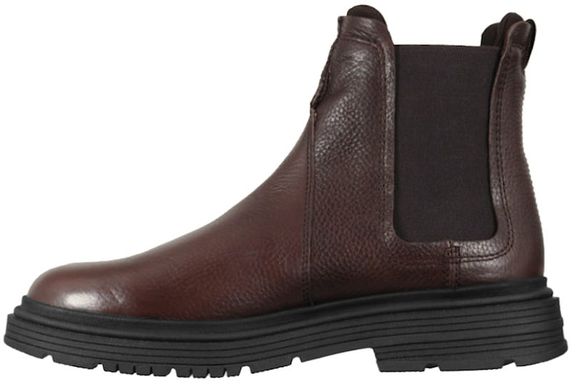 CLARKS - BADBURY EASY STØVLE I MØRKEBRUNT GLAT SKIND