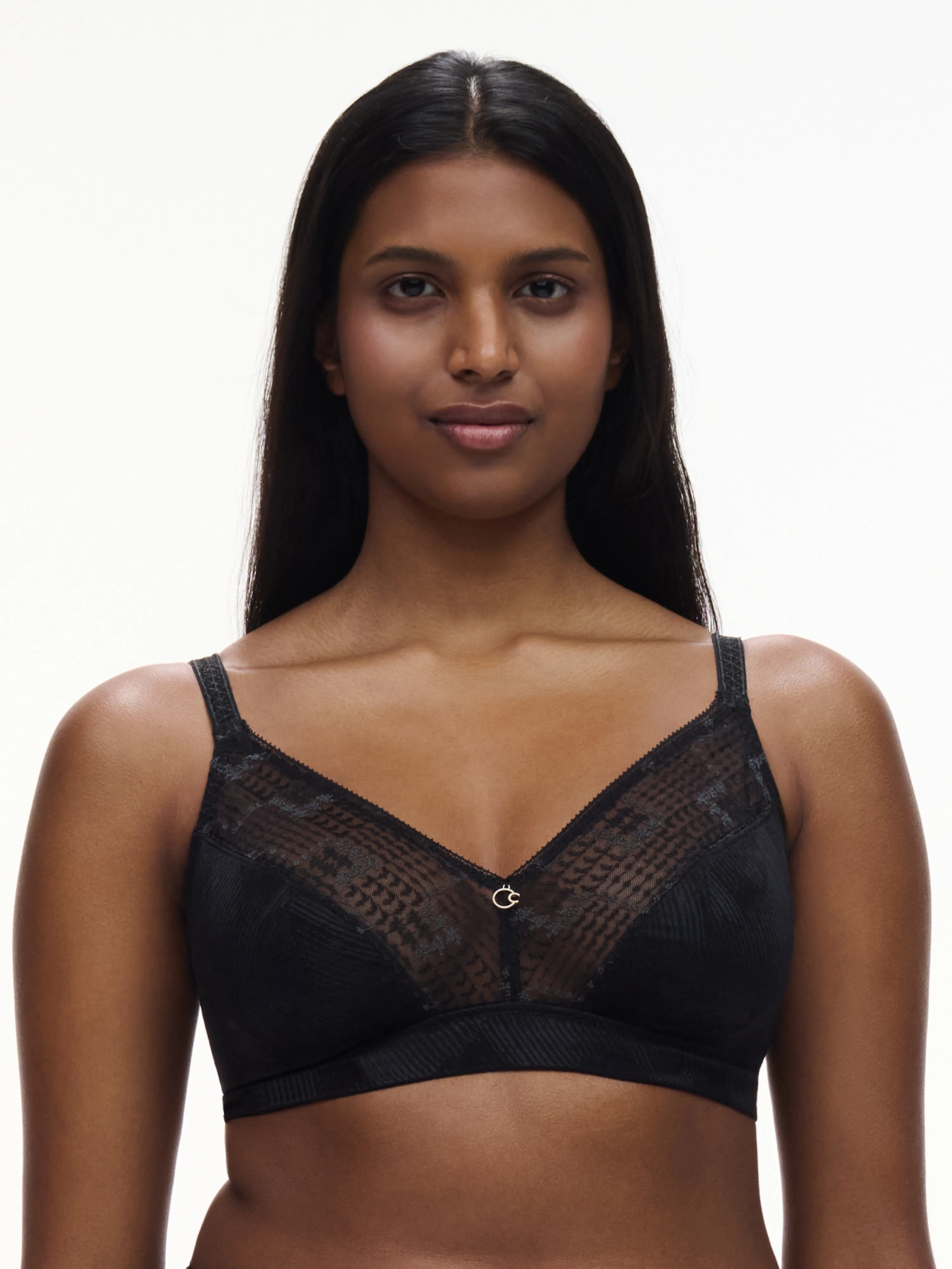 INTRIGUE - Soutien-gorge sans armature maintien broderie | Noir