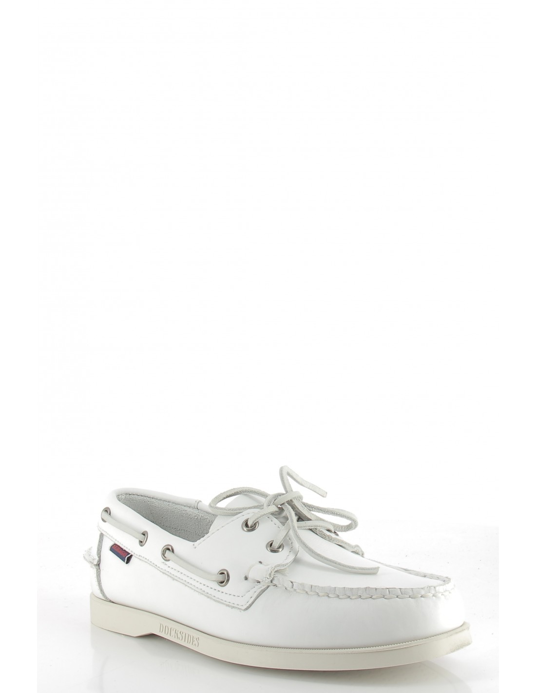 sebago mocassins bateaux homme docksides port cuir blanc