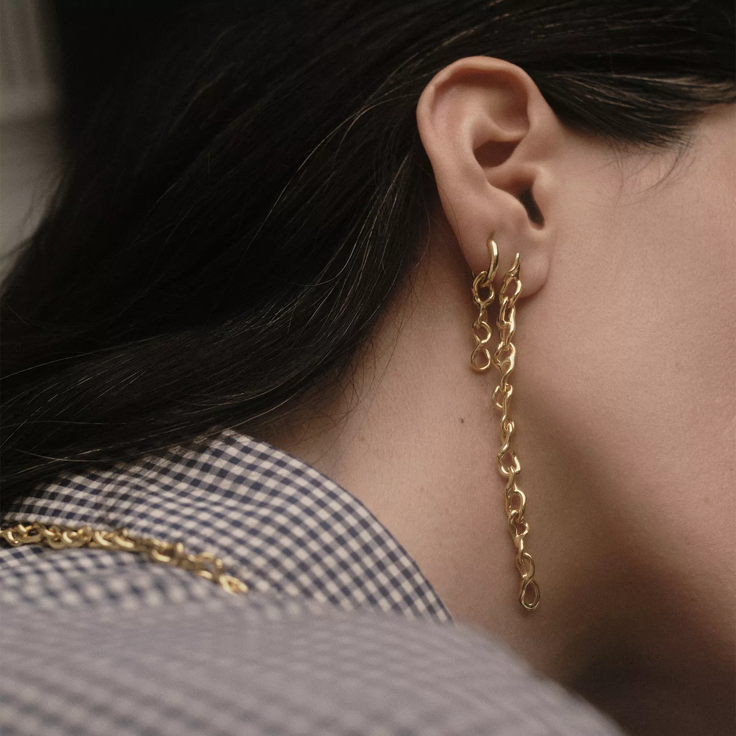 Maria Black Selene Ørering Single 18 kt. Forgyldt Sølv 100988YG