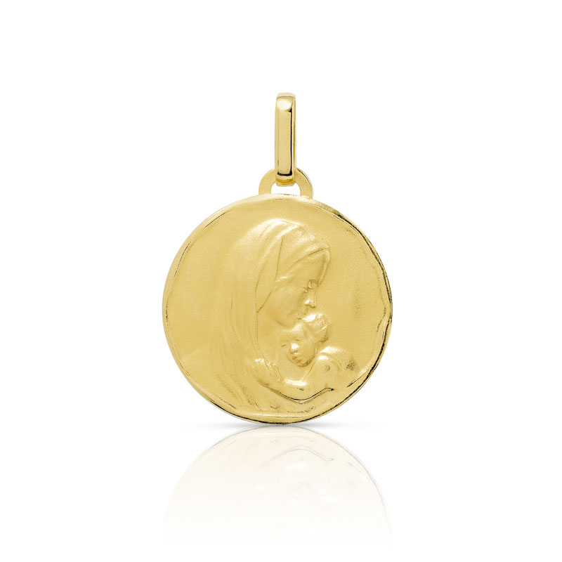 Médaille or 375 jaune mat 