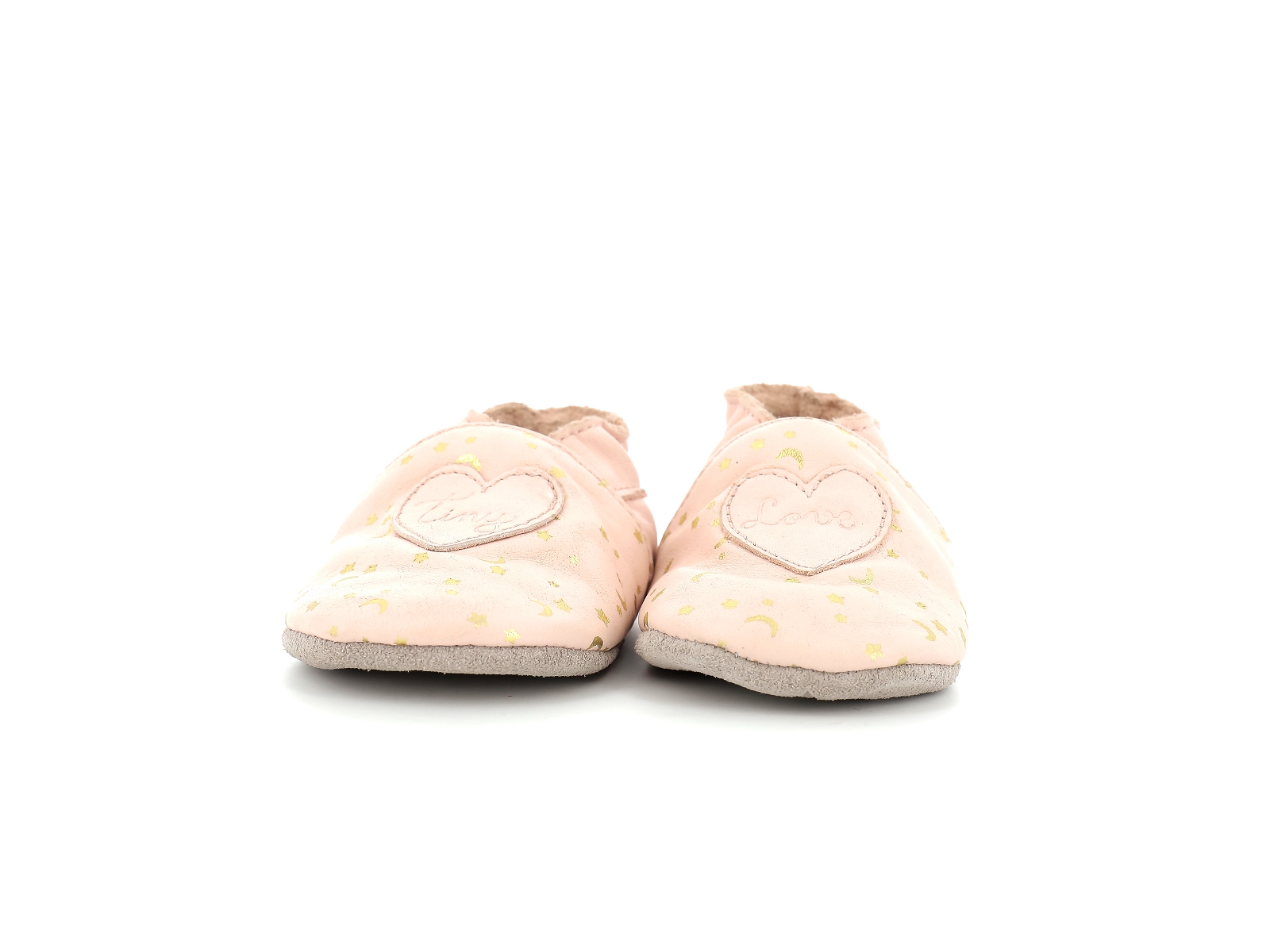 Robeez-FAMILY HEARTS Cuir Or rose