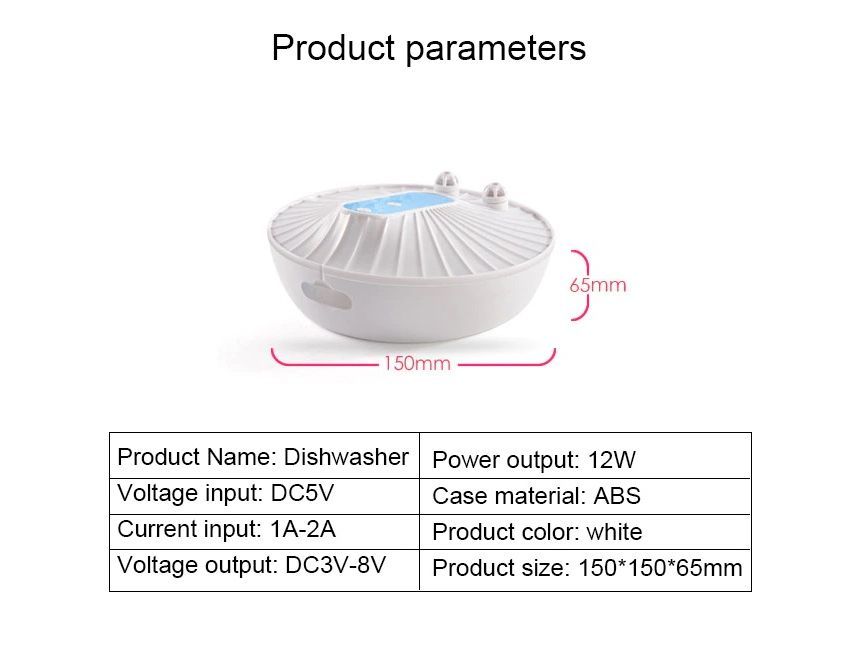 HOMTEC - USB oplaadbare vaatwasser met zuignap