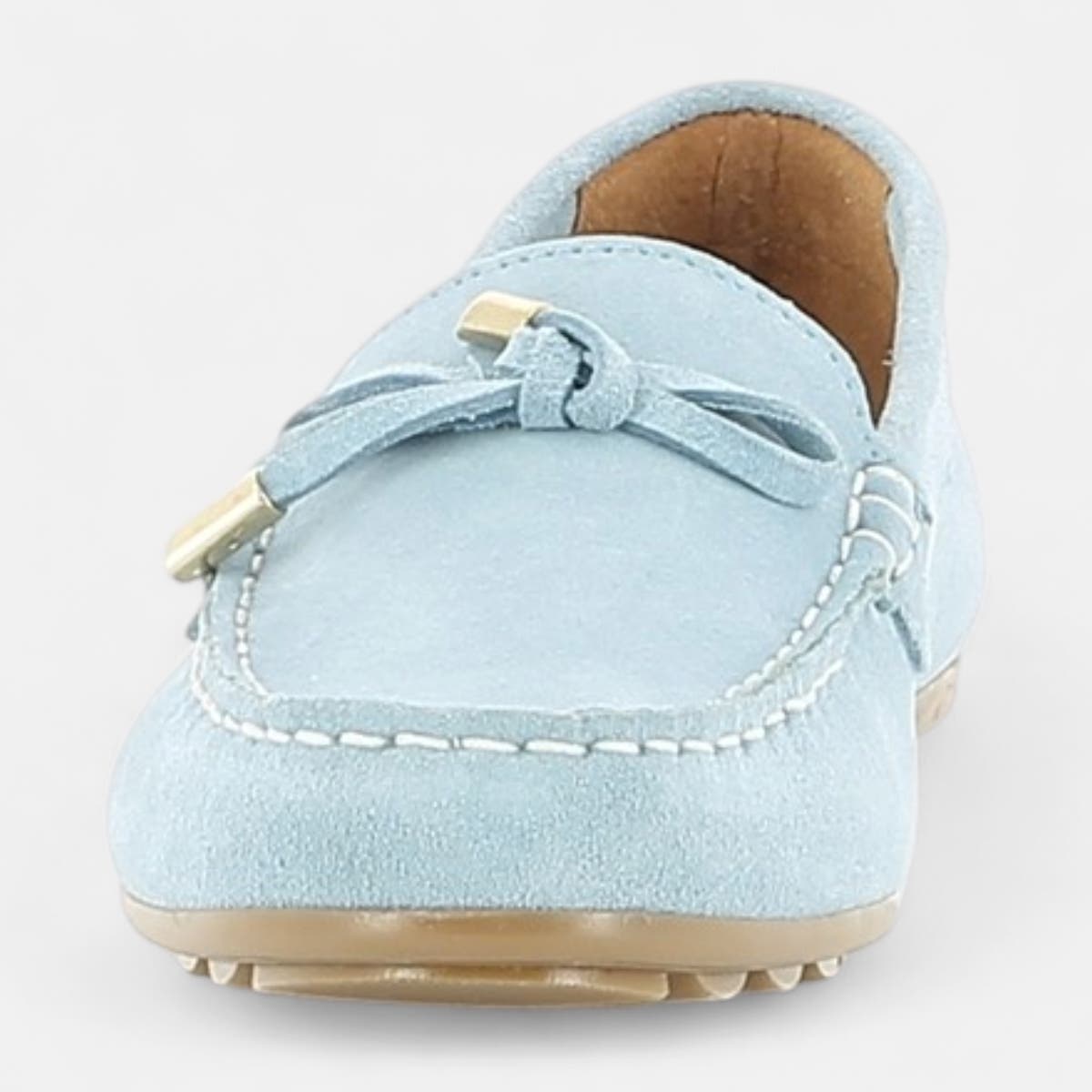 Mocassins Femme en cuir bleu ciel