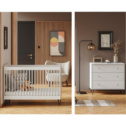 Chambre DUO Lit 60x120 Commode BLANCA - VOX