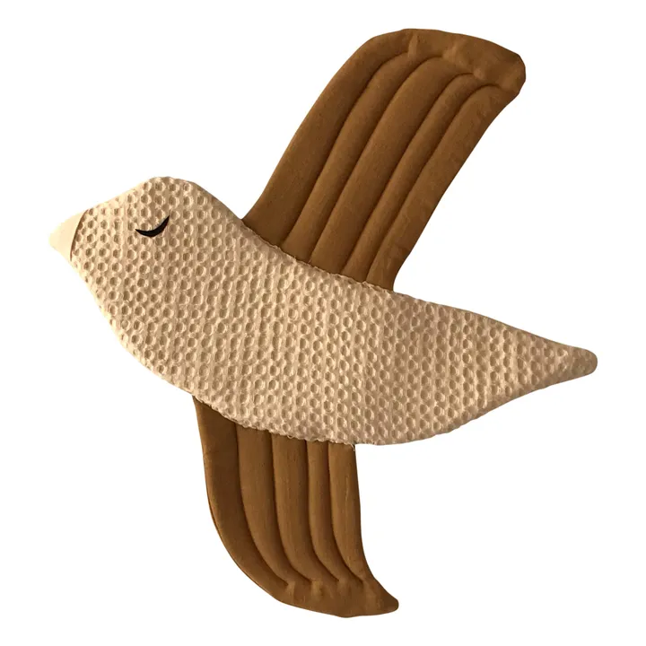 Ila y Ela Oiseau décoratif en lin | Tabac