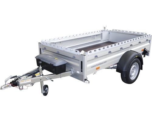 Humbaur enkelassige aanhangwagen Alumaster Allrounder 2510 x 1310 x 400 mm geremd incl. neuswiel, wielschokdempers en gereedschapskist (los) Toelaatbaar totaalgewicht 1300 kg