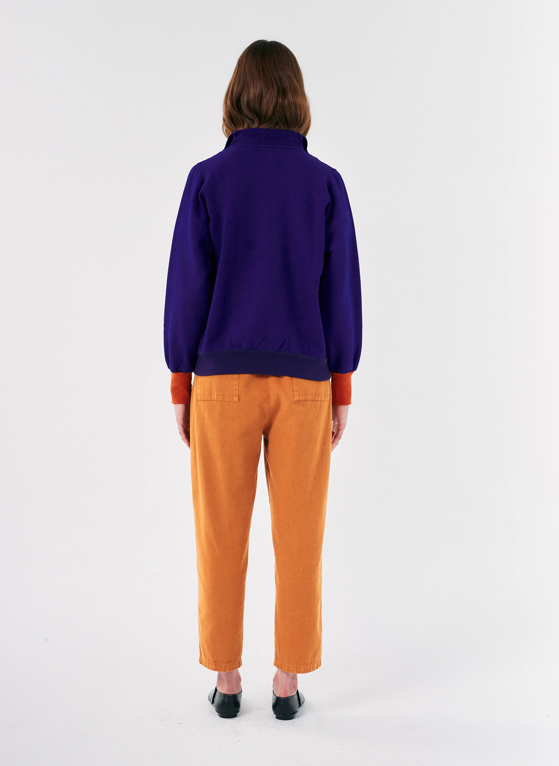 Pull ample col montant en coton mélangé | Multicolore
