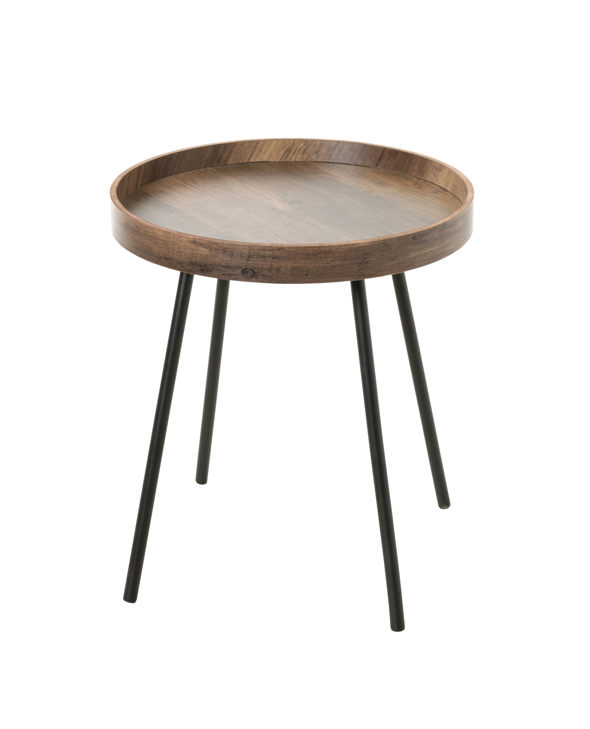 Beistelltisch Ø 40 cm dunkelbraun/schwarz