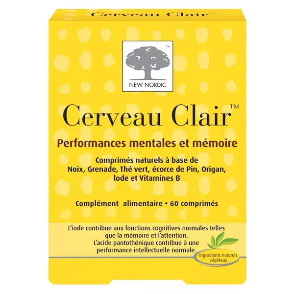 Novos comprimidos de Clear Brain da Nordic, 60 unidades