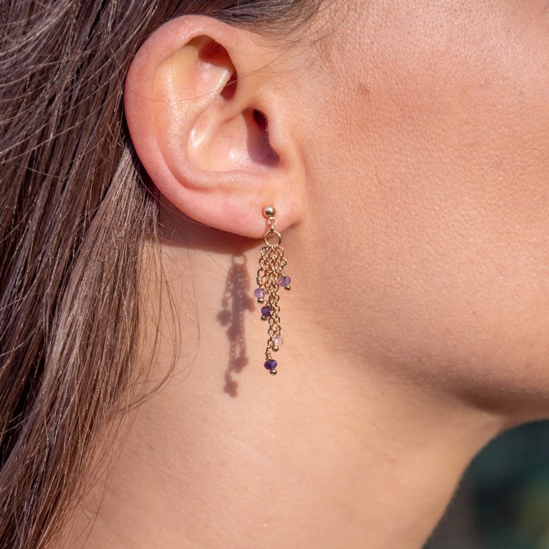 Boucles d'oreilles Bianca en pierres Fluorite