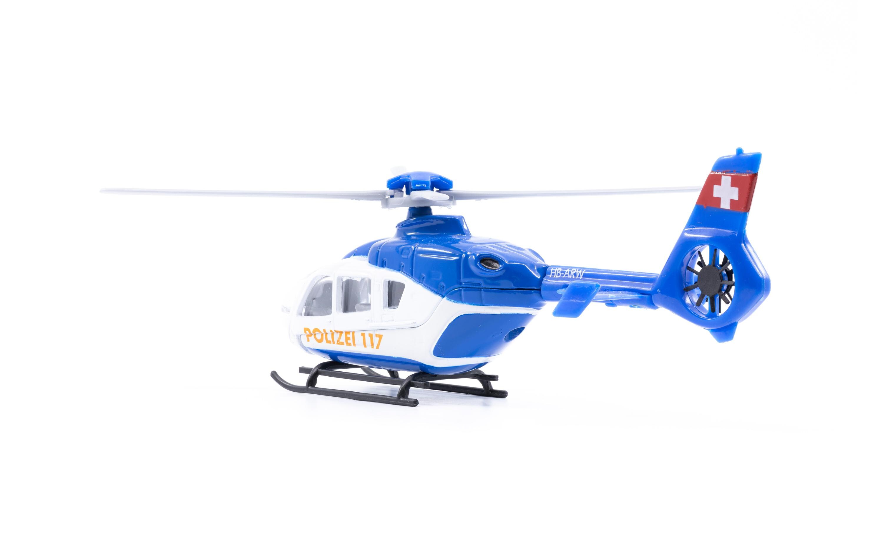 Toy EC-135 Polizei Helikopter 1:72Mini Polizei Helikopter ca. 13 cm