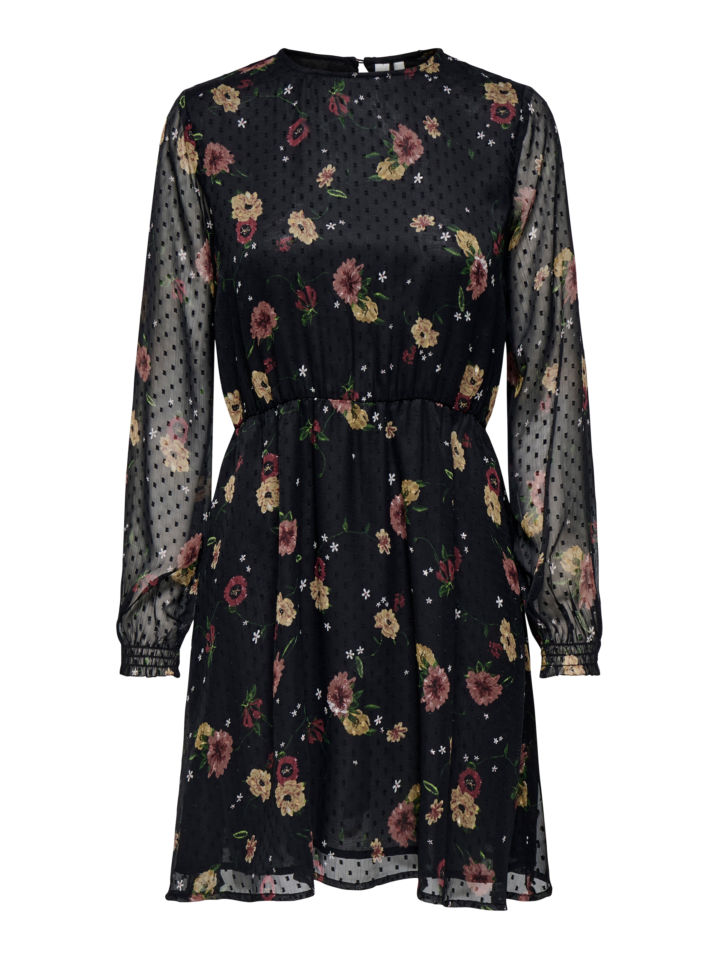 ONLY Druckkleid »ONLELIZA LIFE LS O-NECK DRESS WVN« Sommerkleid
