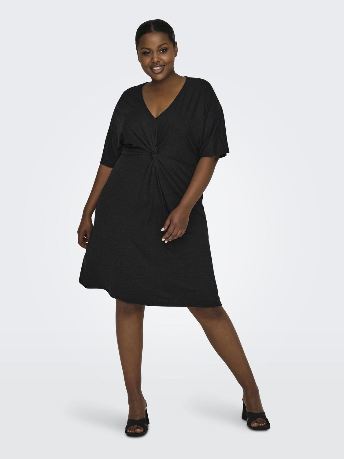 CARPILI Kurzes Kleid Dark Grey Melange