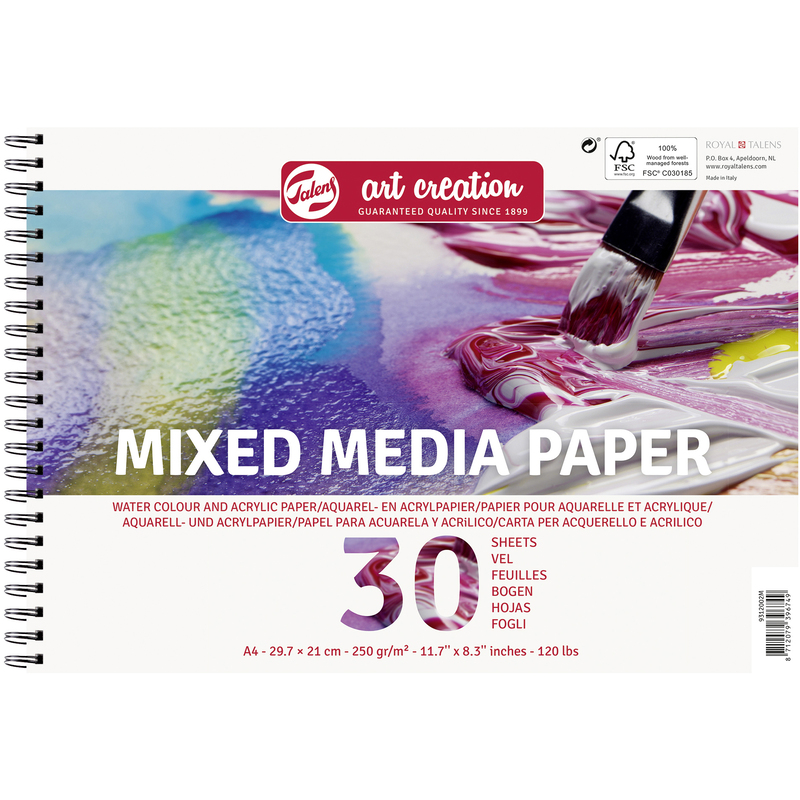 Talens Art Creation Aquarell- / Acrylblock Mix Media Papier, A4, blanco