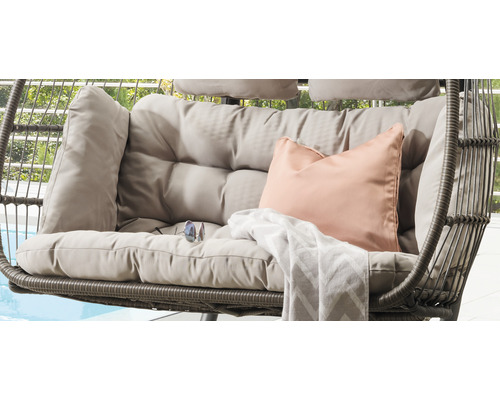 Destiny Coco Double Relax hangstoel, polyrattan antraciet, inclusief aluminium frame en kussens