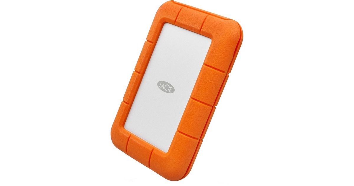 LaCieRugged SECURE 2 TB externe harde schijf  (Wit/oranje, STFR2000403, USB-C)