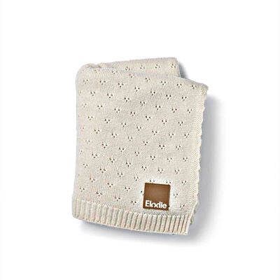 Elodie  Pointelle-strikket Teppe 100x75, Creamy White