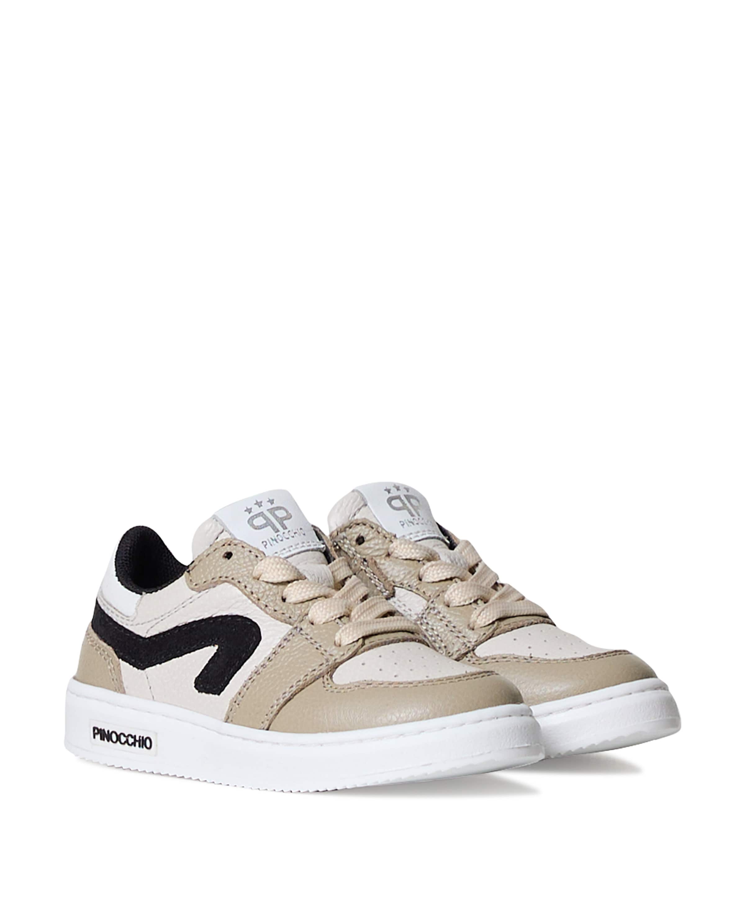 Pinocchio jongens veterschoenen beige