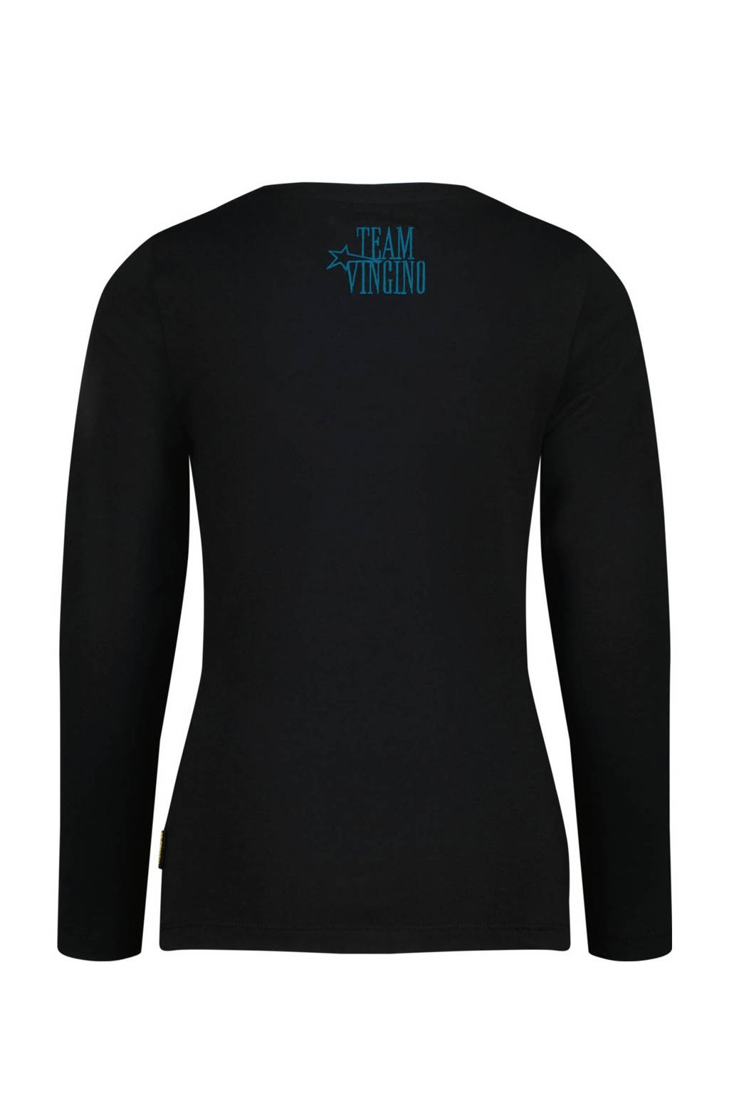 Vingino longsleeve Jasmine met printopdruk zwart heartbeat