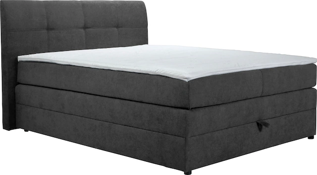 Home affaire Boxspringbett »Finja« besonders komfortable Liegehöhe, mit praktischem Bettkasten