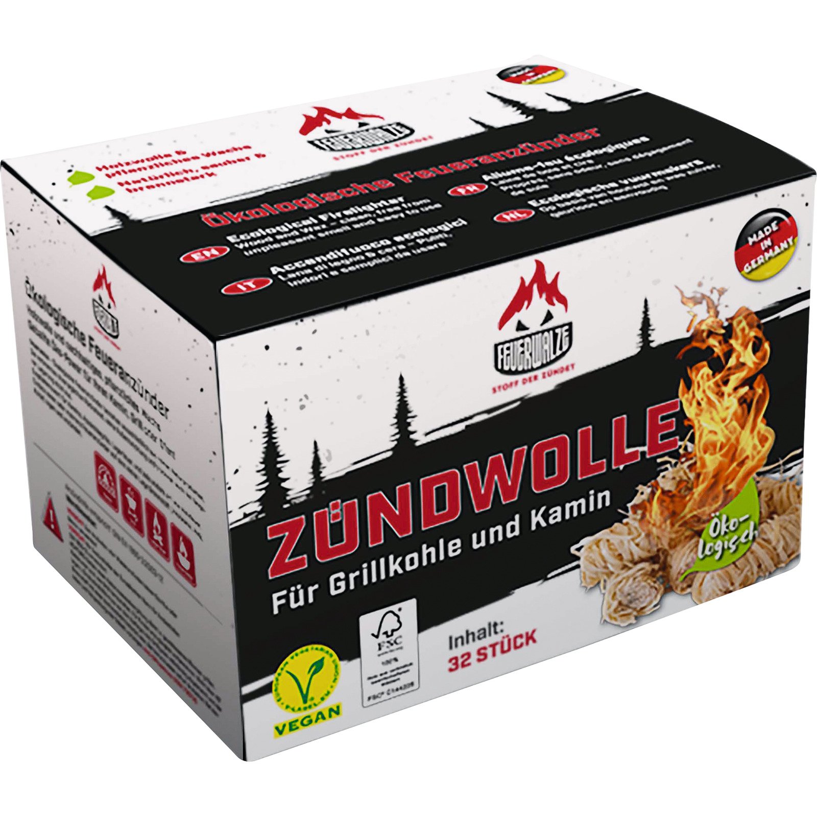 Holzwolle Anzünder 32 Stück