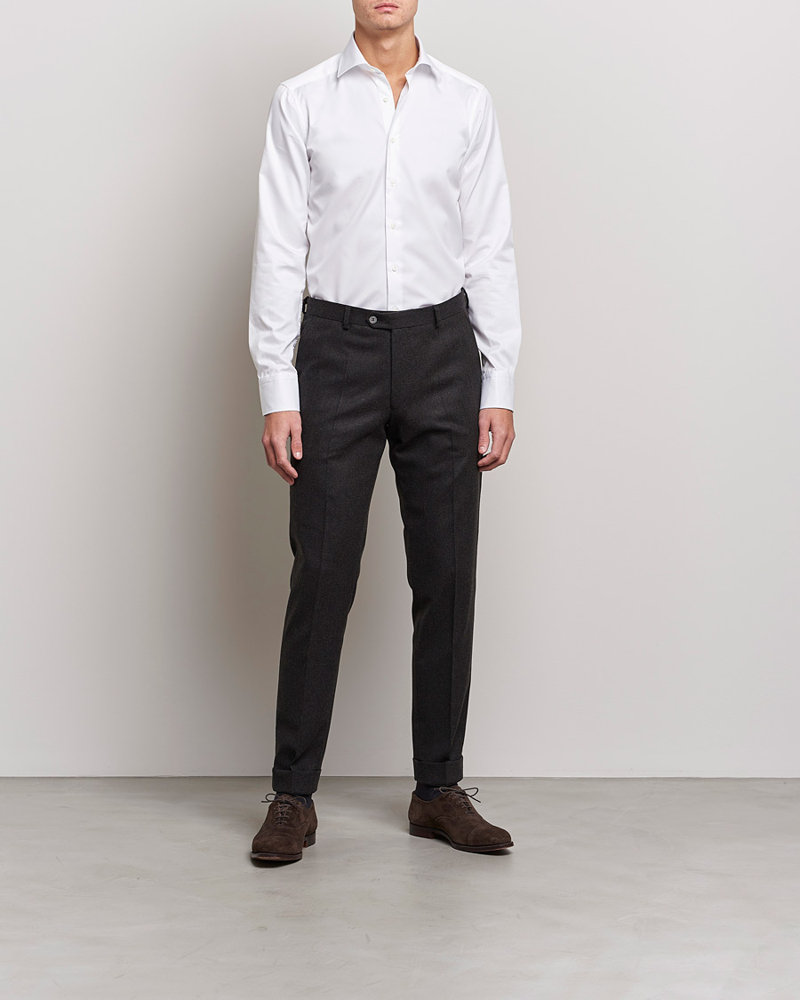 Stenströms Superslim Plain Shirt White