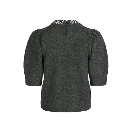 Neo Noir Maia Stone Knit Bluse, Antracit Melange, 40