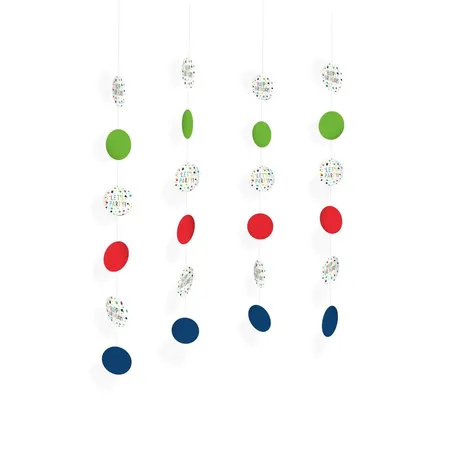 amscan Deko Hänger Konfetti Party 4er Set, 130 cm