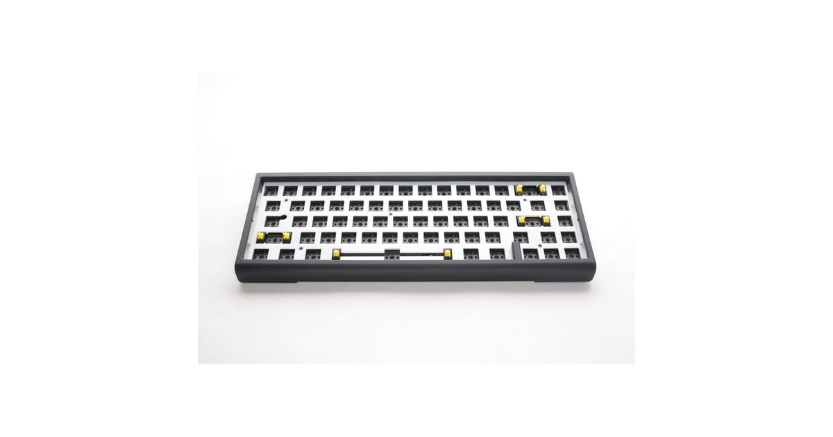 DuckyProjectD Tinker 65 met QMK/VIA, toetsenbord  (Zwart/wit, US lay-out, Barebone. RGB led, Hot-swappable, Gasket mount, 65%)