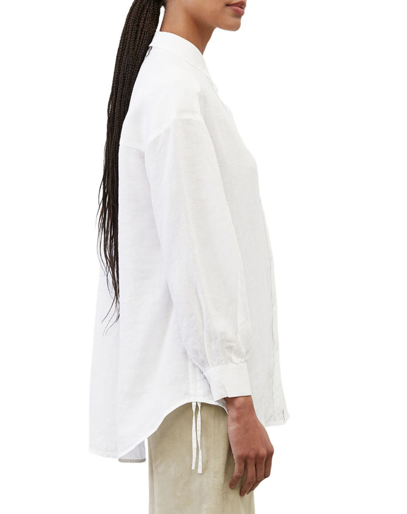 Marc O'Polo Chemise 100% Lin Drapé blanche