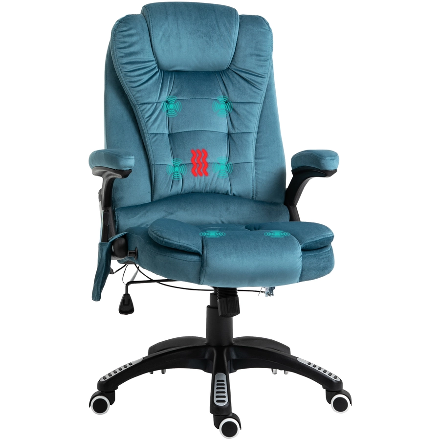 Vinsetto Bürostuhl mit Massage- und Wärmefunktion blau