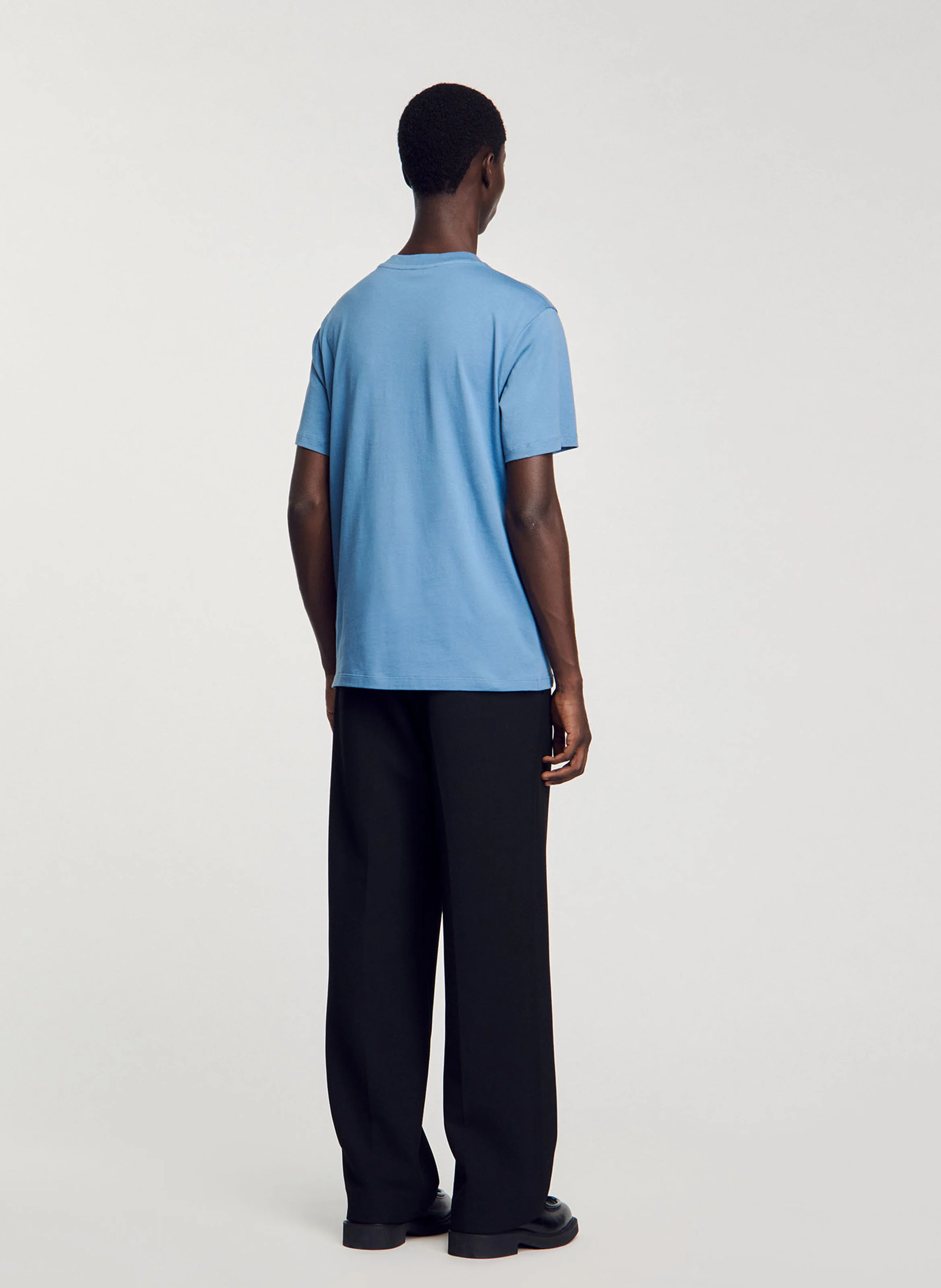 Tee-shirt manches courtes en coton| Bleu